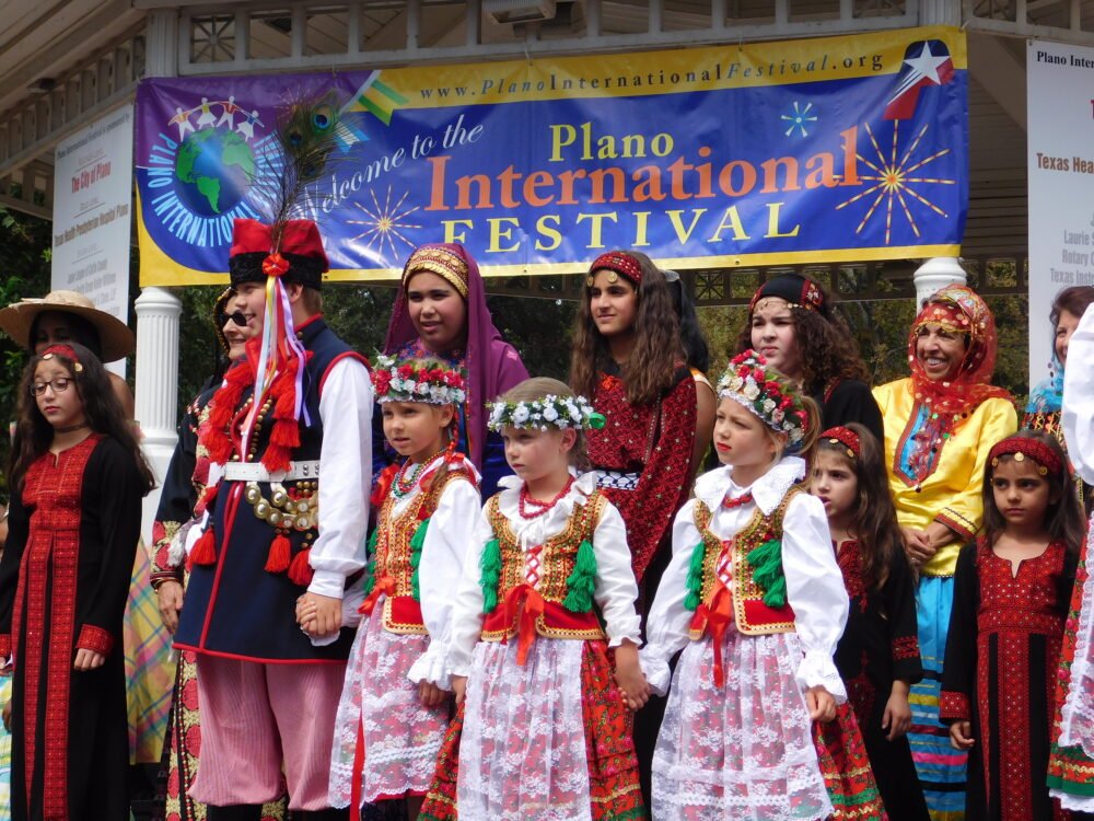 Performers in traditional costume at the festival.